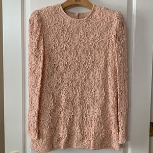 Talbots Pale Pink Lace Beaded‎ 2 piece set. Maxi Dress Suit Set 12